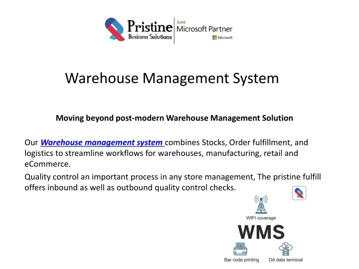 warehouse management system case study ppt