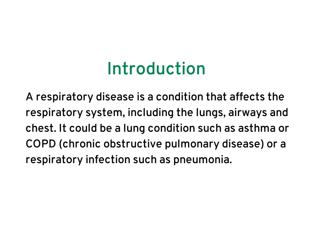 PPT - Respiratory Disease and its Treatment PowerPoint Presentation ...