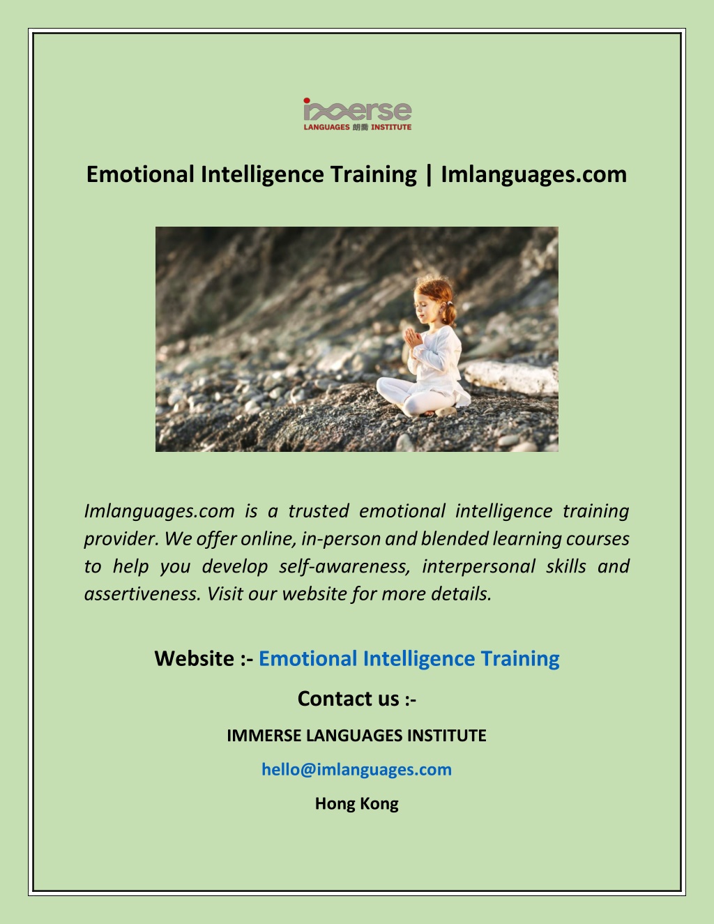 PPT - Emotional Intelligence Training Imlanguages PowerPoint ...