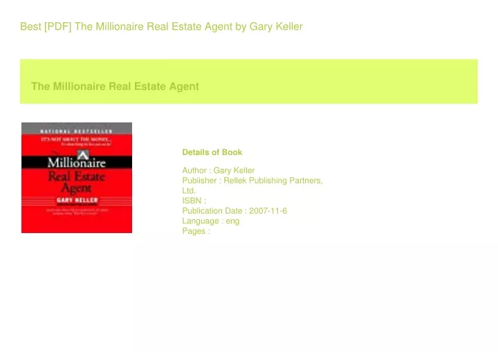 ppt-best-pdf-the-millionaire-real-estate-agent-by-gary-keller