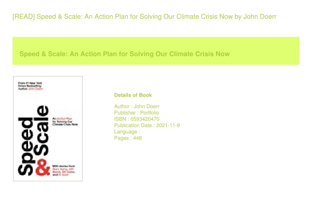 PPT - [READ] Speed & Scale An Action Plan for Solving Our Climate ...