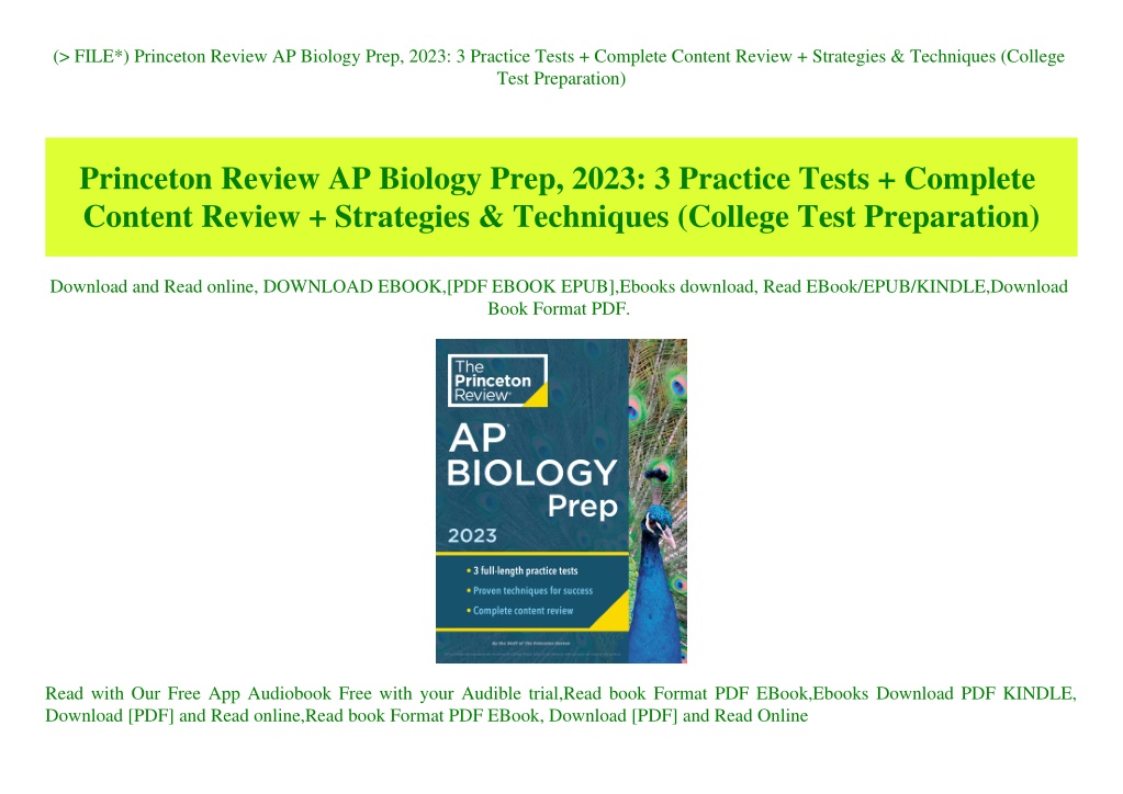 PPT (P.D.F. FILE) Princeton Review AP Biology Prep 2023 3 Practice