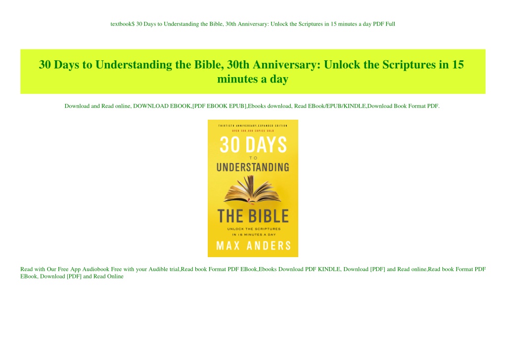 PPT - Textbook$ 30 Days To Understanding The Bible 30th Anniversary ...