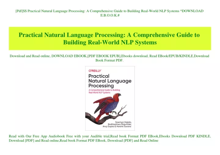 PPT - [Pdf]$$ Practical Natural Language Processing A Comprehensive ...