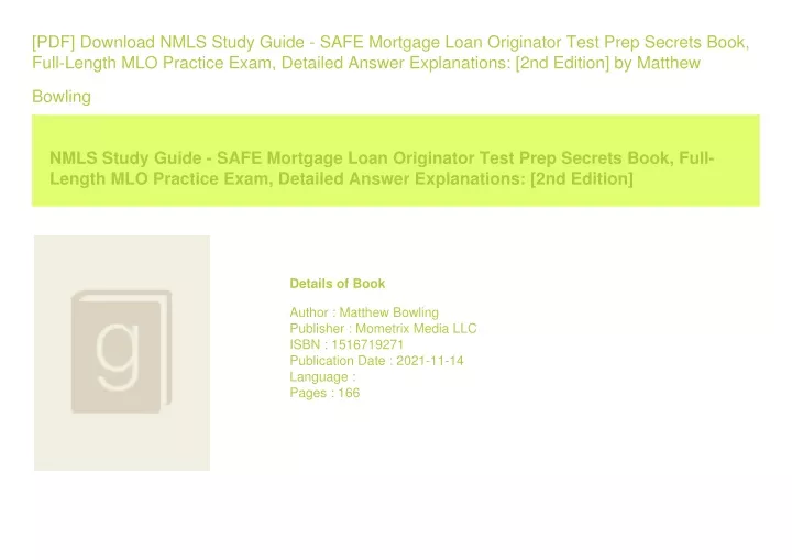 PPT [PDF] Download NMLS Study Guide SAFE Mortgage Loan Originator