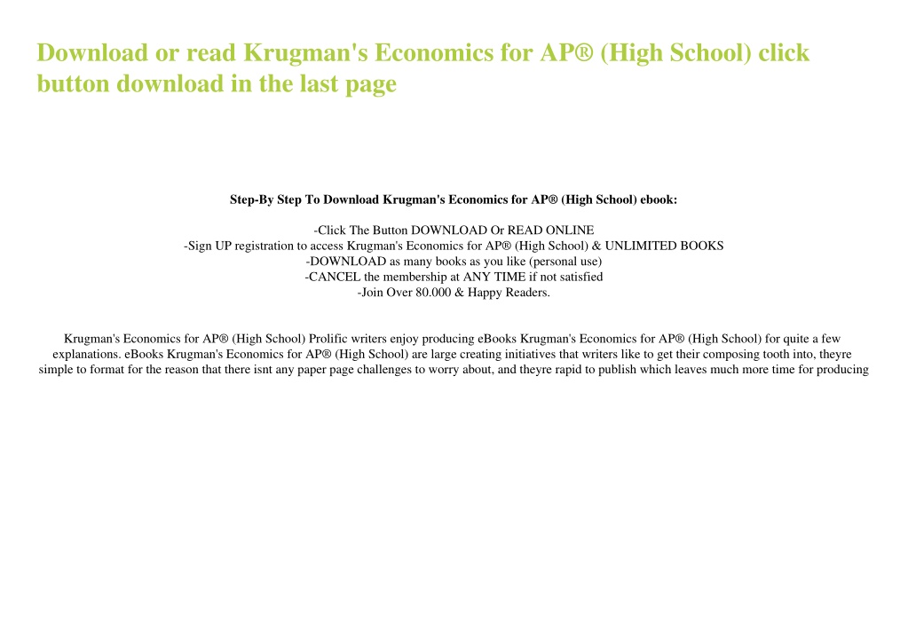 Ppt Pdfreaddownload Krugmans Economics For ApÂ® High School By Margaret R Powerpoint 7973