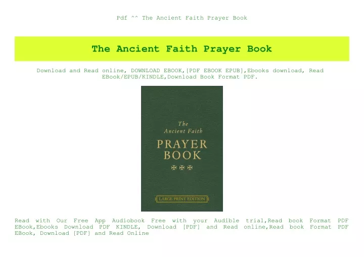 PPT - Pdf ^^ The Ancient Faith Prayer Book (DOWNLOAD E.B.O.O.K ...