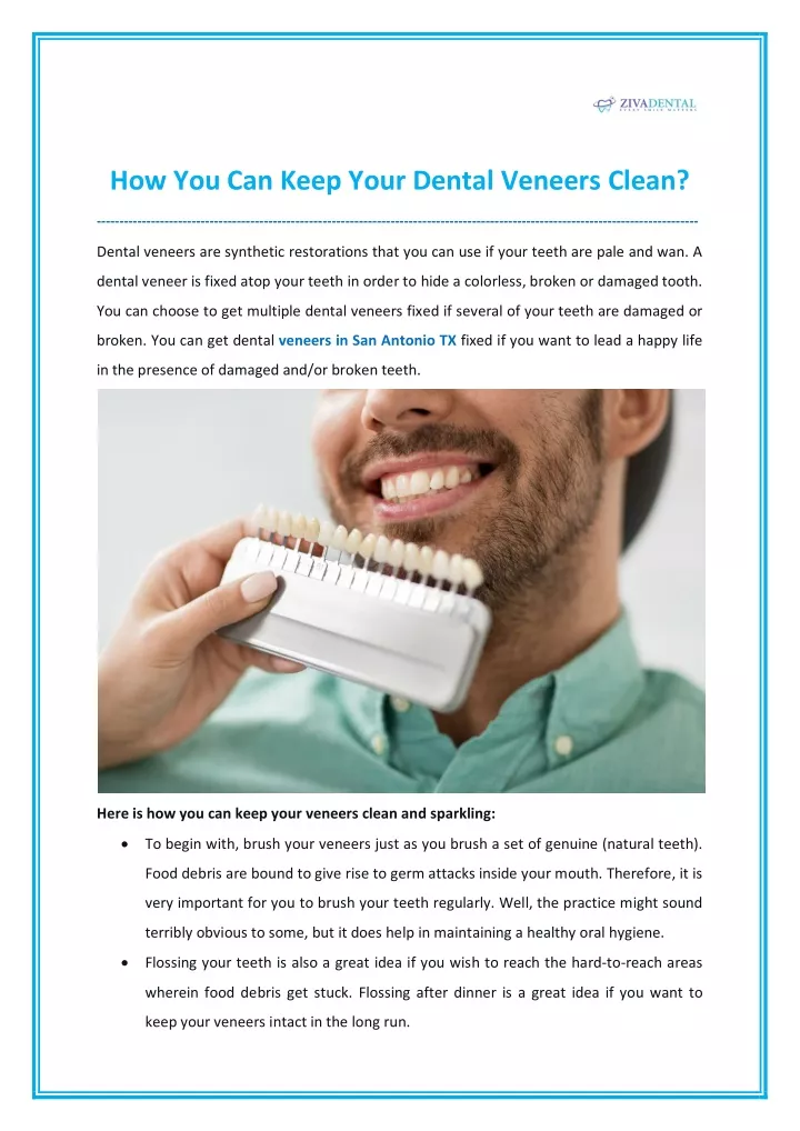 PPT - How You Can Keep Your Dental Veneers Clean? PowerPoint ...