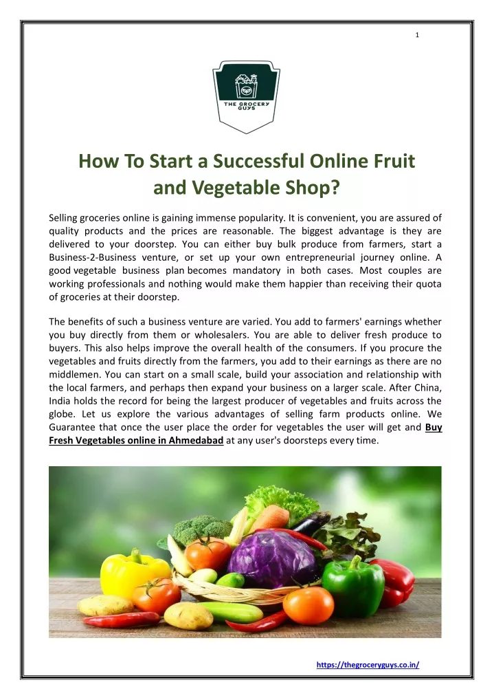 PPT How to Start a Successful Online Fruit and Vegetable Shop