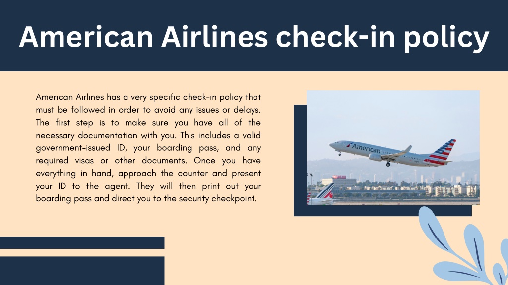 PPT American Airlines checkin policy PowerPoint Presentation, free