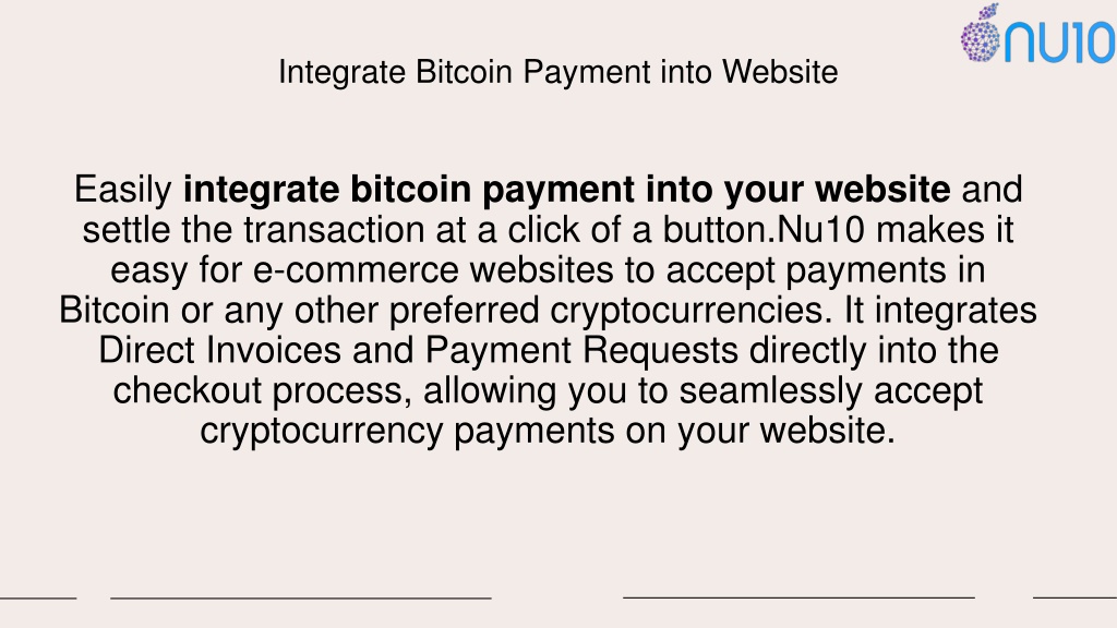 integrate bitcoin payment into website