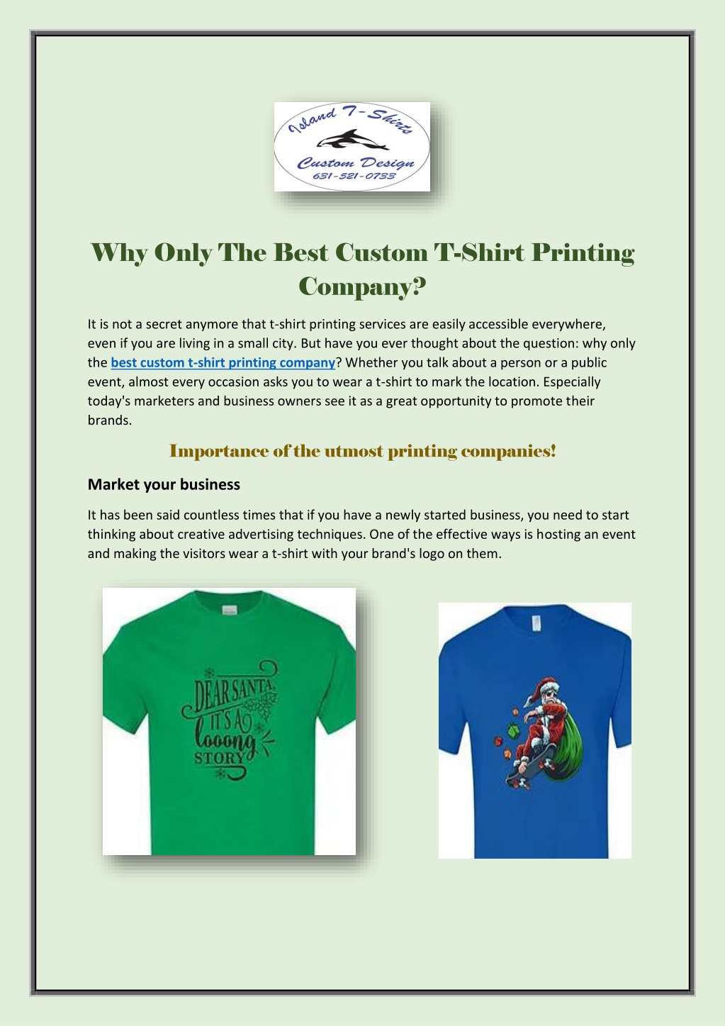 PPT The Best Custom TShirt Printing Company! PowerPoint Presentation