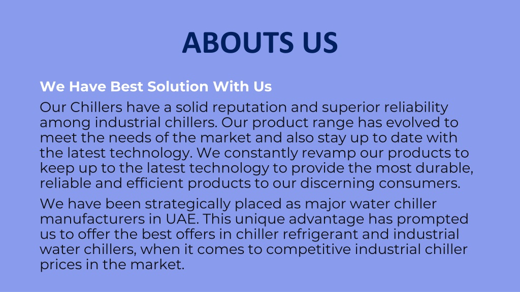 PPT Industrial aircooled chillers in Dubai uae PowerPoint Presentation ID11785647