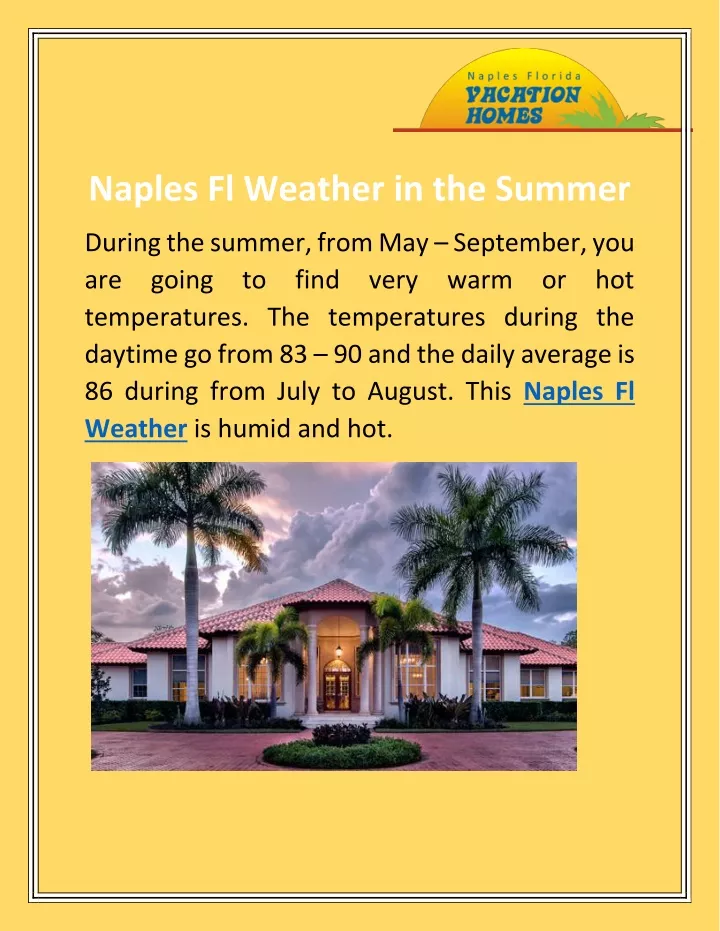 PPT Weather Naples FL Temperature in Naples Florida PowerPoint