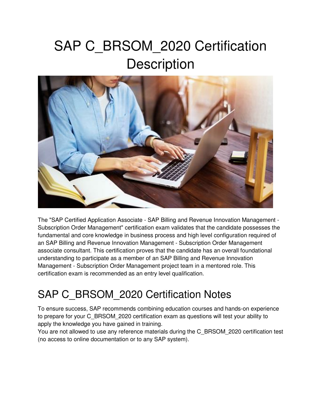 PPT - SAP C_BRSOM_2020 Certification Description PowerPoint Presentation - ID:11786432