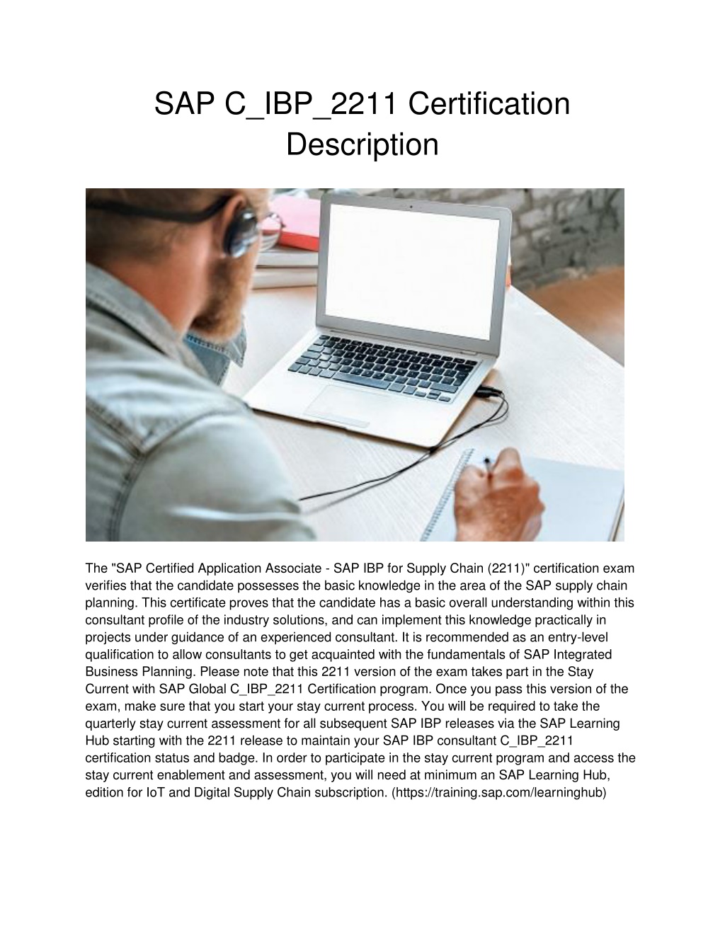 PPT - SAP C_IBP_2211 Certification Description PowerPoint Presentation - ID:11786571