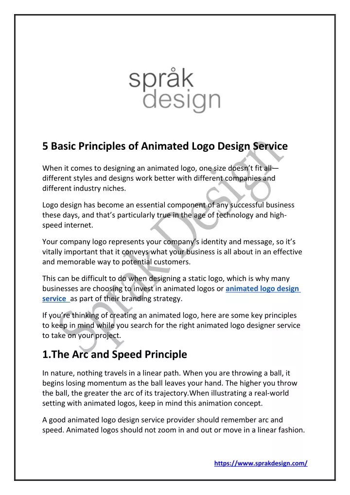 5 basic principles of animated logo design service n.