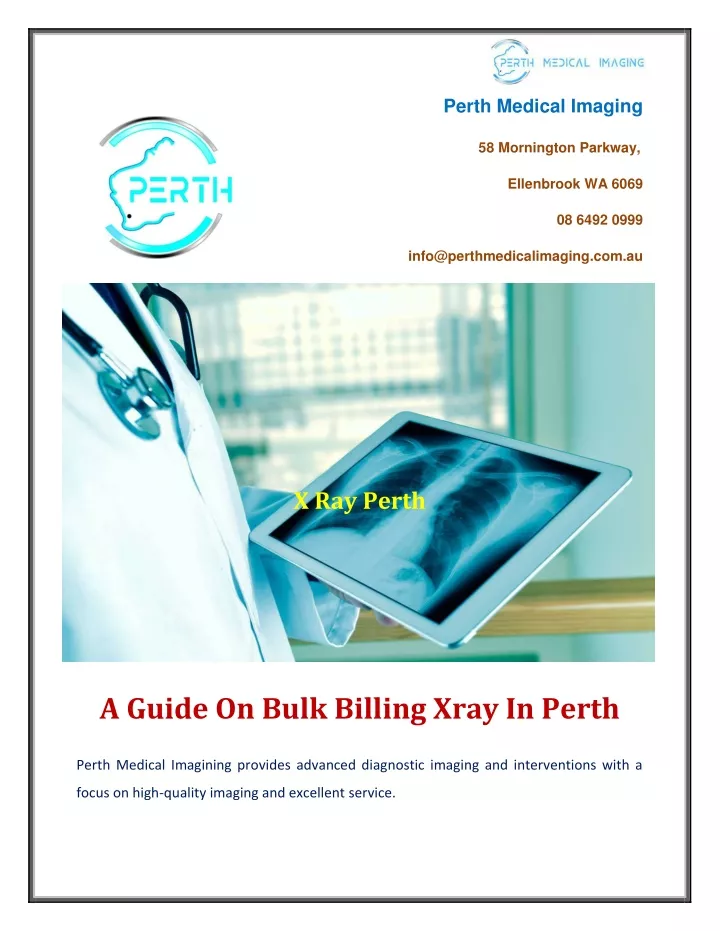 PPT A Guide On Bulk Billing Xray In Perth PowerPoint Presentation