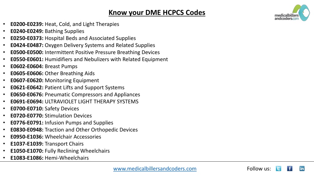 PPT Know your DME HCPCS Codes PowerPoint Presentation, free download