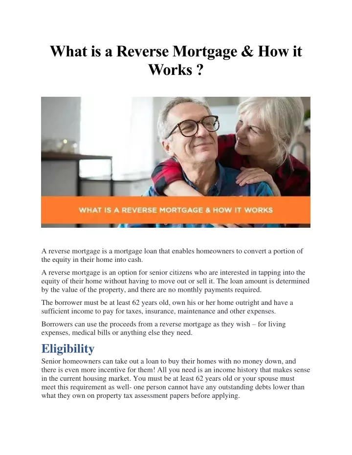 How Exactly Does A Reverse Mortgage Work