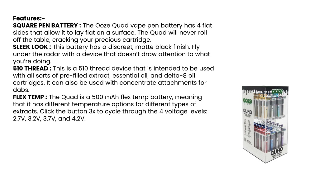 Ooze Quad Vape Pen Battery