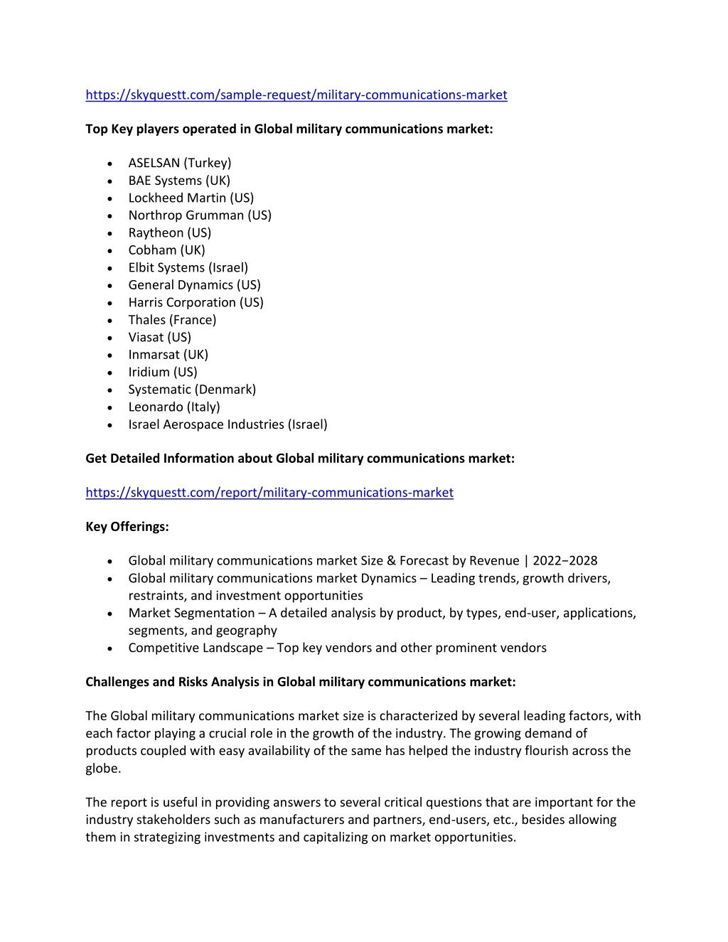 PPT - Global Military Communications market Regional Demand, Industry ...