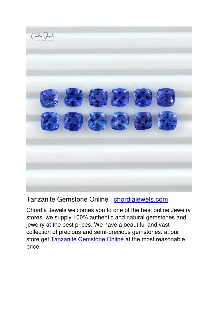 PPT - Tanzanite Gemstone Online | chordiajewels.com PowerPoint ...