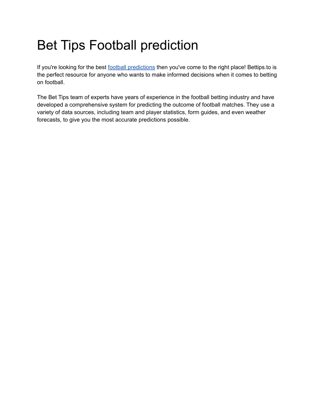 PPT - Bet Tips Football Prediction PowerPoint Presentation, Free ...