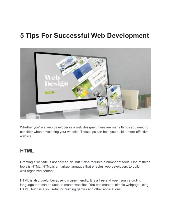 PPT - 5 Tips For Successful Web Development PowerPoint Presentation ...