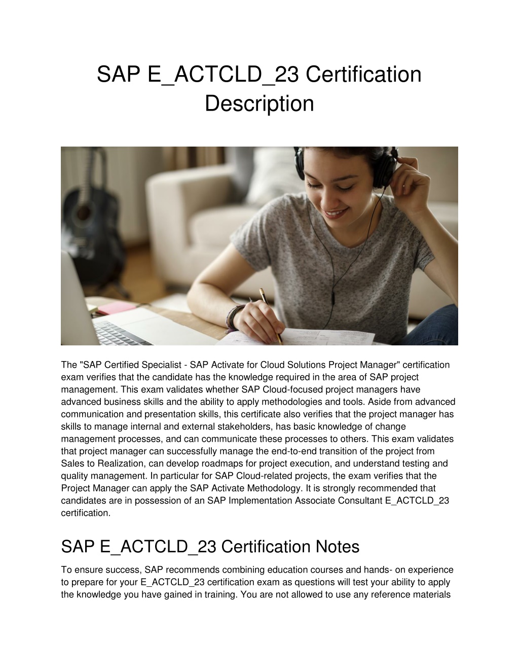 Exam E-ACTCLD-23 Pattern