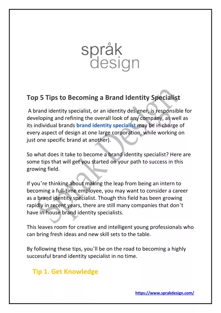 top 5 tips to becoming a brand identity specialist n.