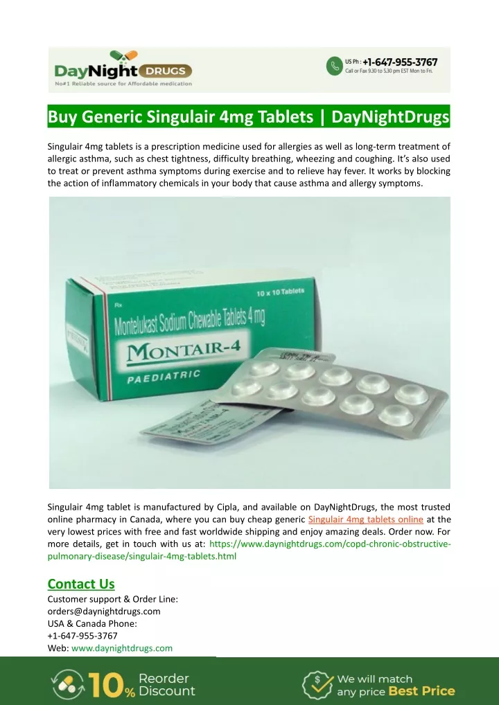 PPT Buy Generic Singulair 4mg Tablets PowerPoint Presentation Free   Buy Generic Singulair 4mg Tablets Daynightdrugs N 