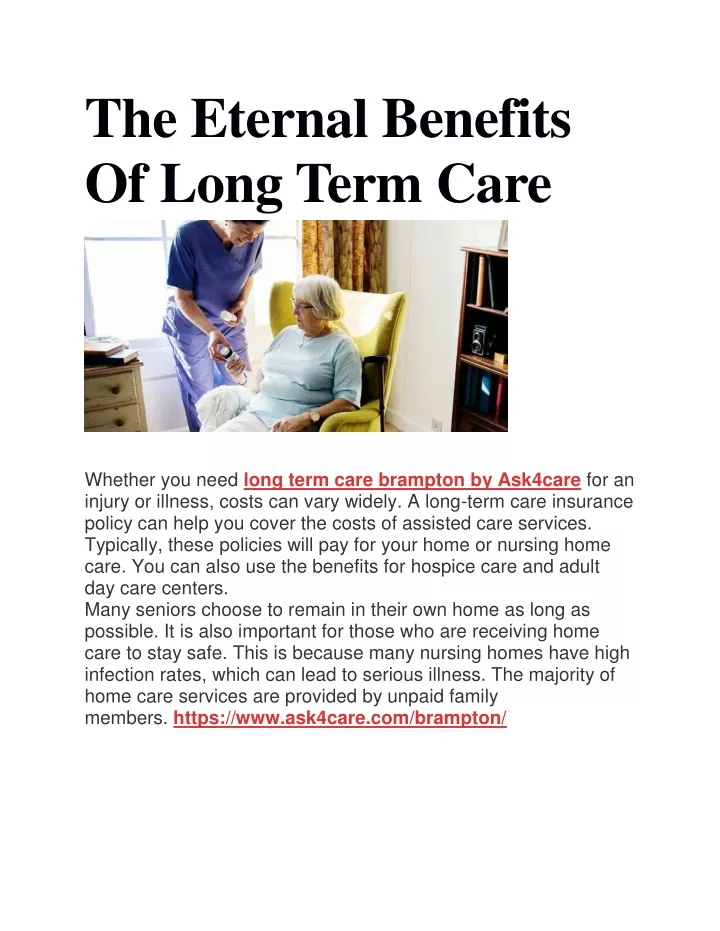 PPT - The Eternal Benefits Of Long Term Care PowerPoint Presentation ...