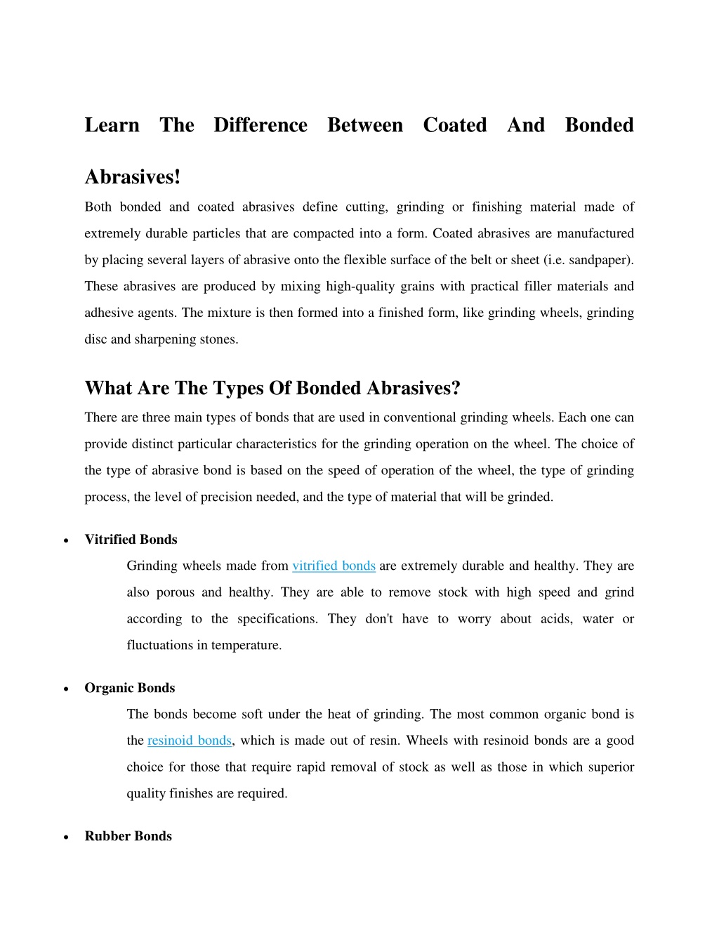 PPT Things to Know about Bonded Abrasives before Purchasing it for