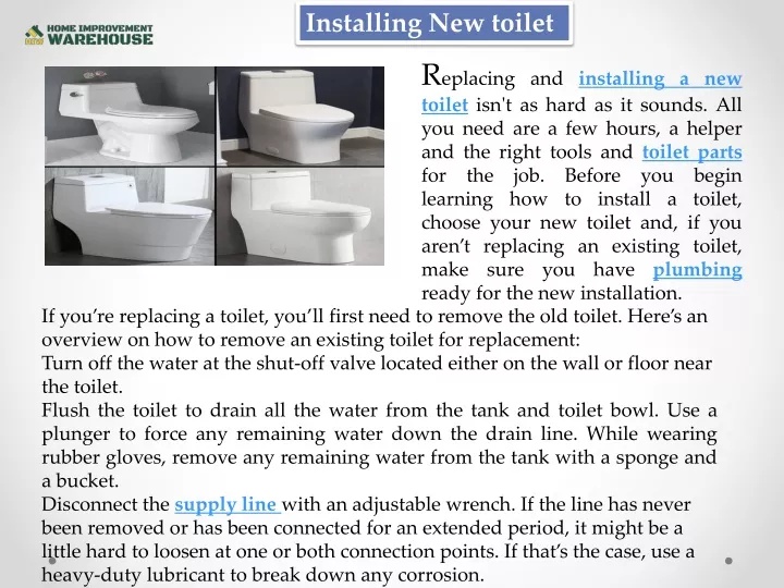 PPT Installing New toilet PowerPoint Presentation, free download ID