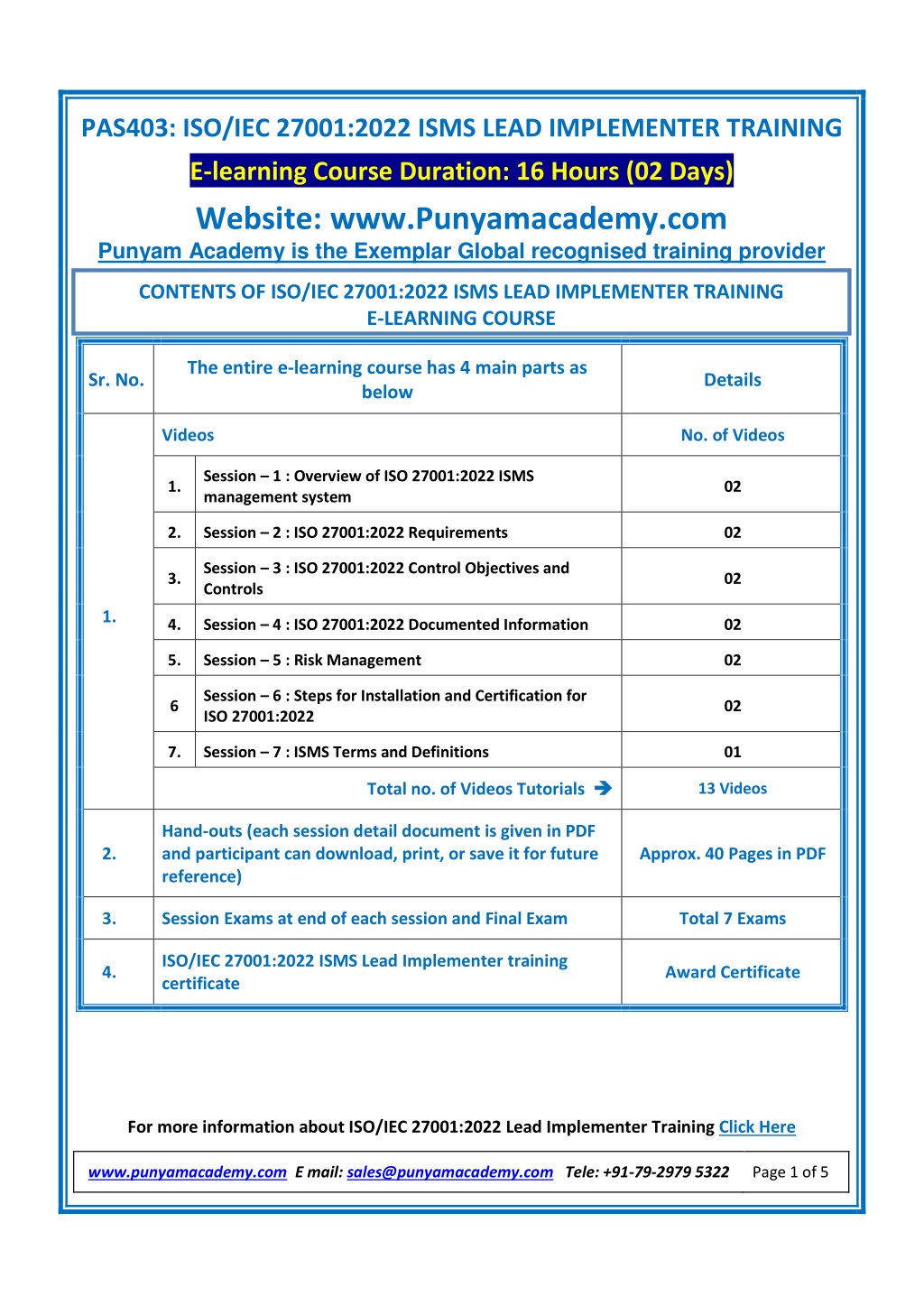 PPT - E-learning ISO 27001-2022 Lead Implementer Training PowerPoint ...