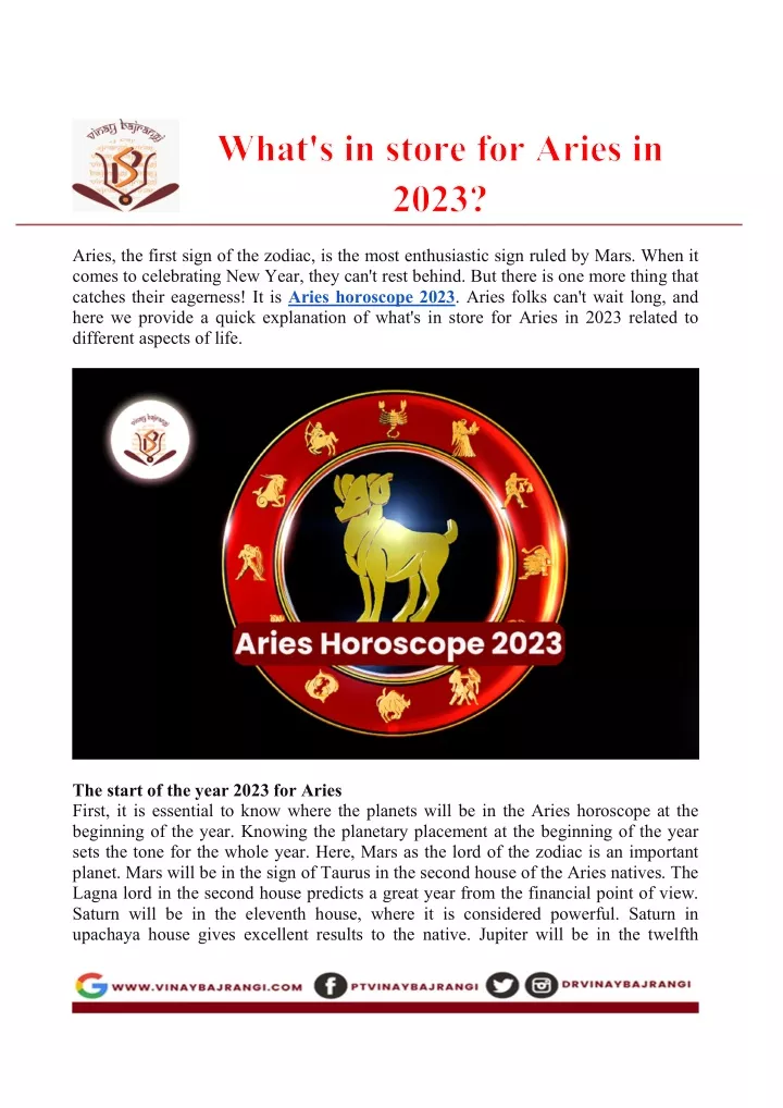 PPT What's in store for Aries in 2023 PowerPoint Presentation, free download ID11796607