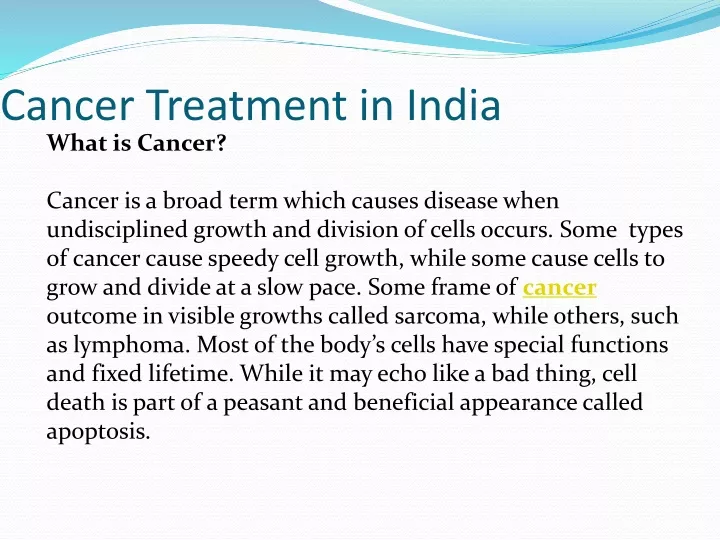 essay on cancer treatment in india