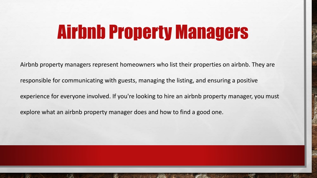 PPT What does an Airbnb Property Manager Do PowerPoint Presentation