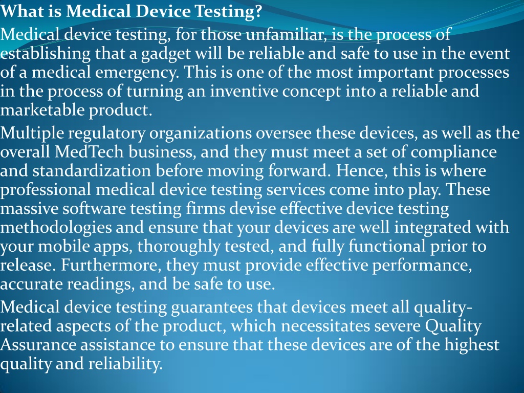 What Is Medical Device Testing