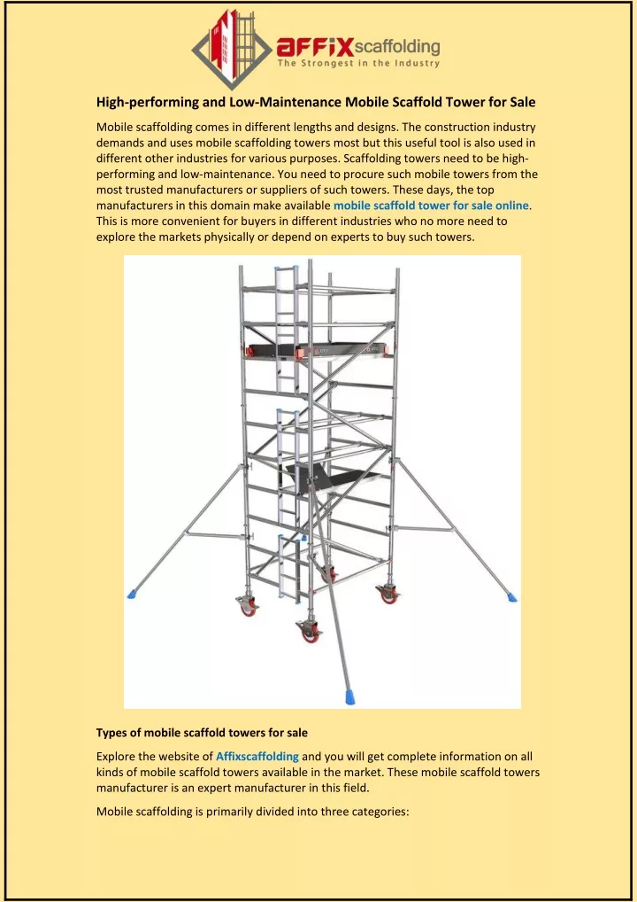 stratus scaffold tower for sale company