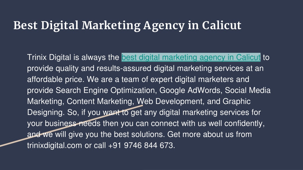 Ppt Best Digital Marketing Agency In Calicut Powerpoint Presentation Id11798282 