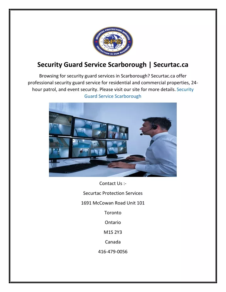 PPT - Security Guard Service Scarborough Securtac.ca PowerPoint ...