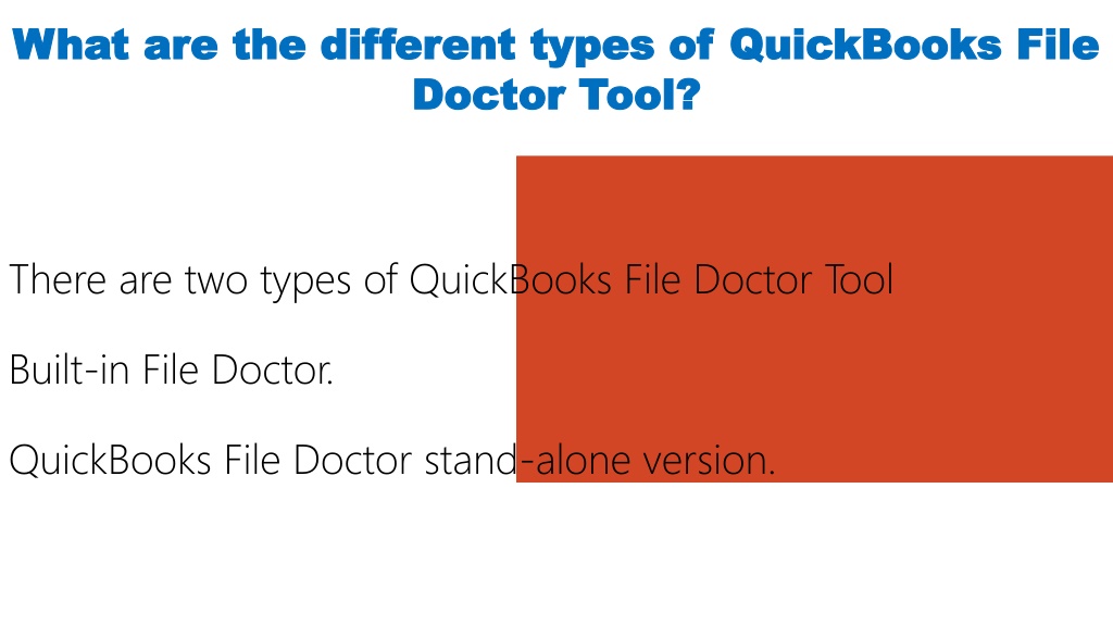 PPT A quick way to troubleshoot QuickBooks File Doctor Tool