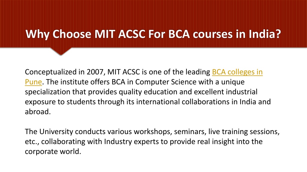 Ppt Bca Courses In India Powerpoint Presentation Free Download Id11799410 