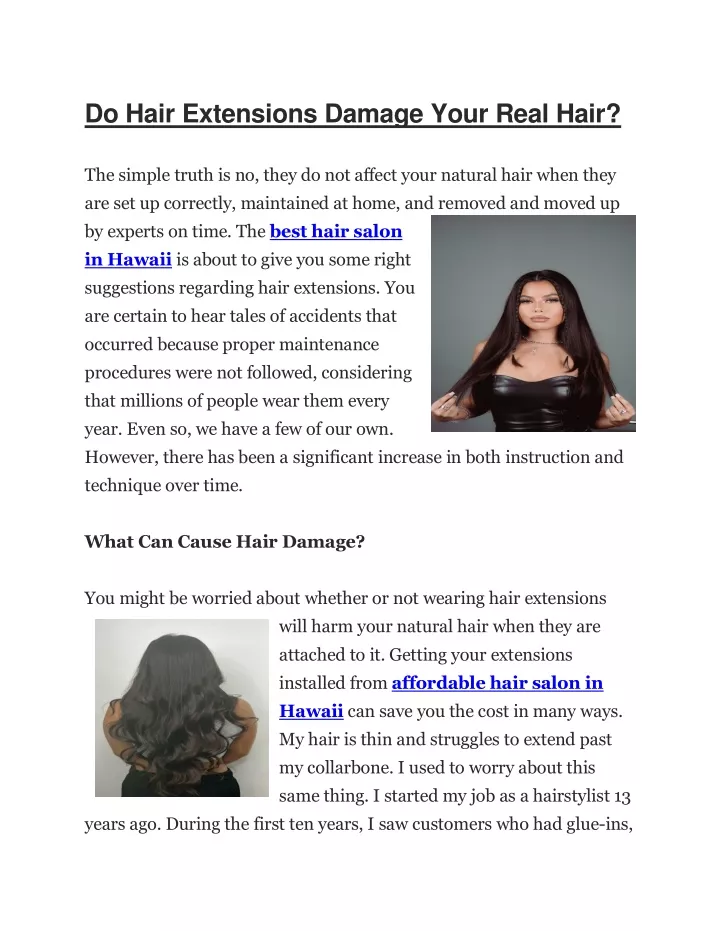 PPT Do Hair Extensions Damage Your Real Hair PowerPoint Presentation