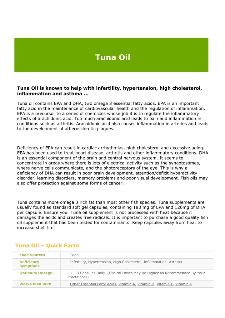 PPT Tuna Oil PowerPoint Presentation, free download ID11801448