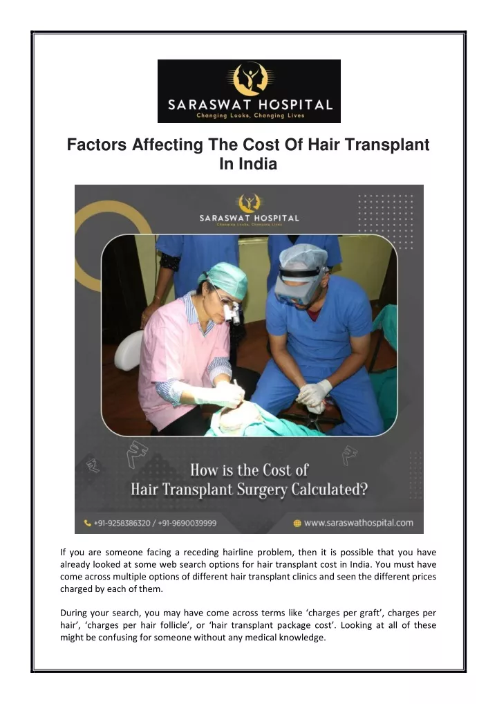 PPT - Factors Affecting The Cost Of Hair Transplant In India PowerPoint  Presentation - ID:11801535