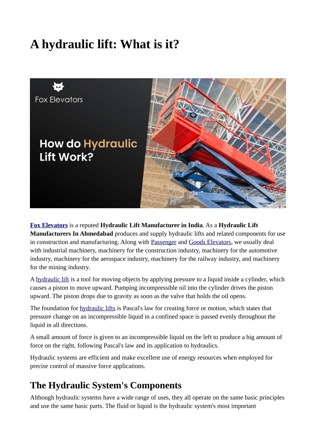 PPT How do Hydraulic Lift Work? PowerPoint Presentation, free