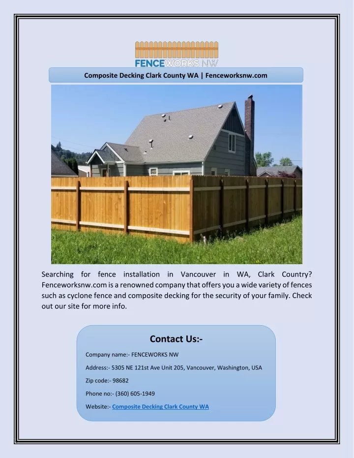 PPT Composite Decking Clark County WA PowerPoint